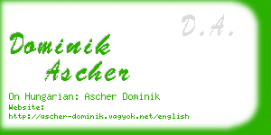 dominik ascher business card